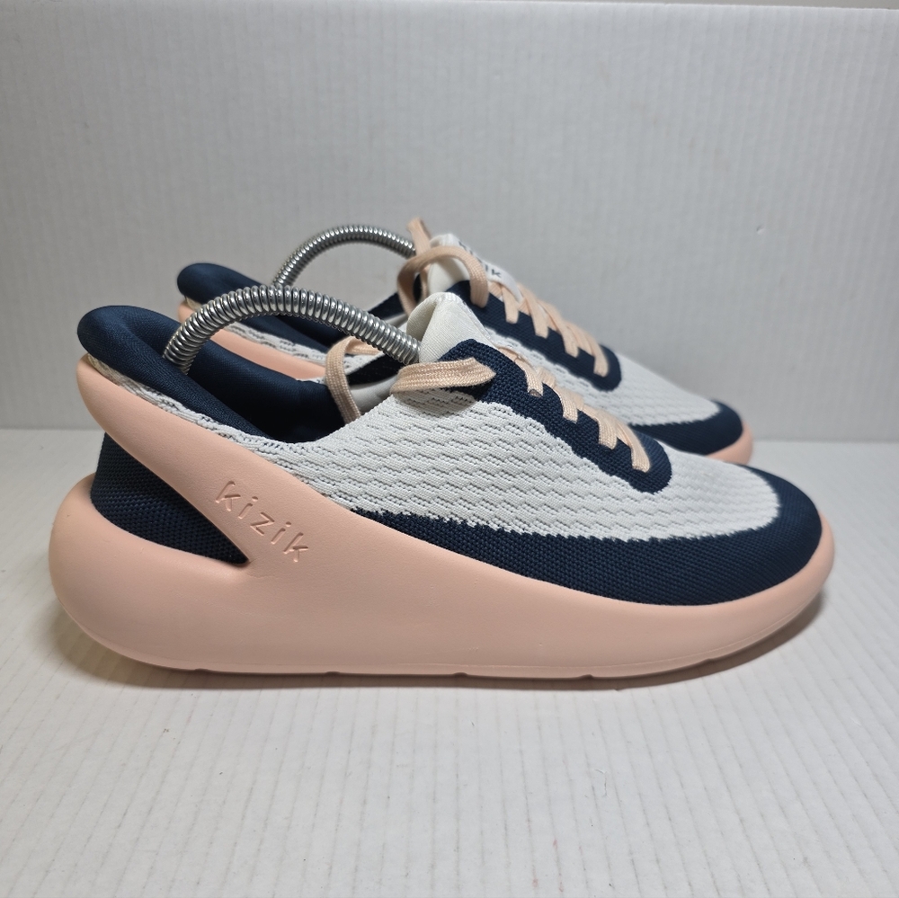Kizik Roamer Bahama Womens 10 Mens 8.5 Pink Blue White Hands Free Sneaker Shoes